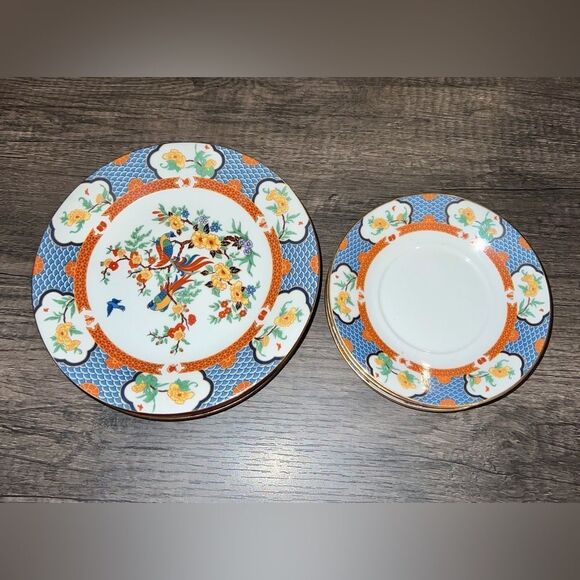 Vintage LiLing Fine China Imperial Garden 7 Piece Plate Set - Picture 1 of 7